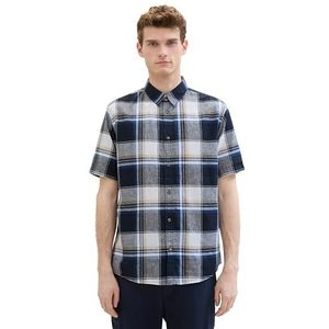 TOM TAILOR Herenhemd, 34718 - Navy Linnen Check, L