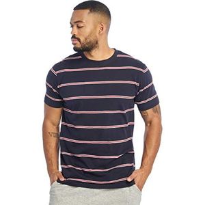Urban Classics Yarn Dyed Skate Stripe Tee T-shirt voor heren, Midnightnavy/Red, S