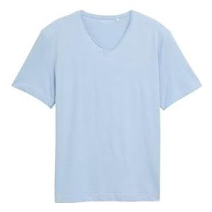 TOM TAILOR Basic T-shirt voor heren met V-hals, 21068 - Light Powder Blue, XL