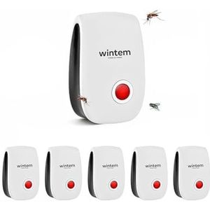 Ultrasone insectenbescherming, muggen- en muizenafweerset, ideaal voor thuis en binnen, brede afdekking, 1200 m, veilig voor kinderen en huisdieren, 6 stuks