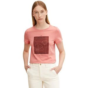 TOM TAILOR Dames T-shirt met print 1034507, 28155 - Dusty Pastel Pink, 3XL