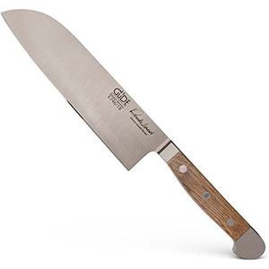 GÜDE Solingen - Santoku-mes gesmeed, 18 cm, vaten eikenhout, ALPHA VAT EIKEN, dubbele bolster, Handgemaakt Duitsland