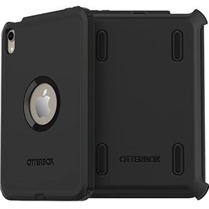OtterBox Defender Case voor iPad Mini 8,3-Inch (6e gen 2021), schokbestendig, ultra robuuste met ingebouwde schermbeschermer, 2x getest volgens militaire standaard, Zwart, Geen Retailverpakking