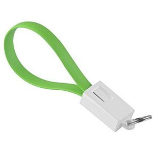 Mumbi 26110 USB A kabel naar USB C laadkabel datakabel platte kabel sleutelhanger, USB A > Micro-USB B, groen