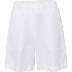 BRAX Dames Style Macie B Pure Linen Shorts, wit, 32W x 32L