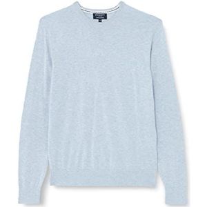 Hackett London Heren katoenen kasjmier trui met ronde hals, Oxford Blauw, S