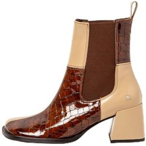 Art - 1170711F6003 - Leren Enkellaarsjes - Veelkleurig - Blokhak 60 mm