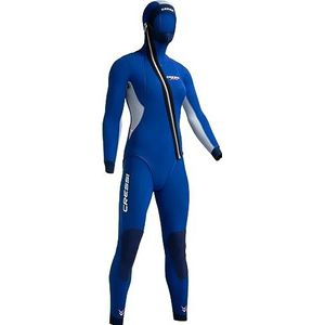 Cressi Medas Lady Complete Wetsuit 5 mm, bestaande uit broek/lijfje, diagonale ritssluiting met capuchon voor dames, blauw (zilver), S