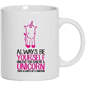 Grappige koffiemok koffiemok Always be a Unicorn, maat: one size, wit