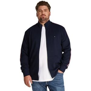Tommy Hilfiger Heren BT-GLOBAL STREEP STAND KRAAG-B MW0MW39935 Zip Through Sweatshirt, Blauw, 4XL, Blauw (Desert Sky 654 920), 4XL grote maten