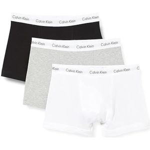 Calvin Klein heren Onderbroek 3P Trunk,Schwarz (Black/White/Grey Heather 998),S