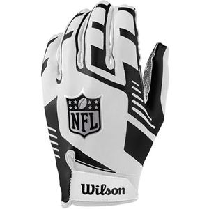WILSON NFL Stretch Fit Volwassen Ontvangers Handschoen - Wit/Zwart