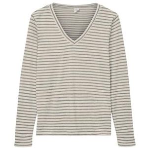 VERO MODA VMVICKY L/S V-hals TOP JRS BTQ, Birch/Stripes: navy blazer & Lurex, S