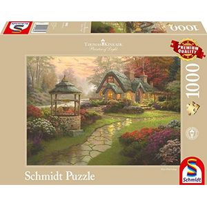 Schmidt Spiele 58463 Thomas Kinkade, Huis met waterput, puzzel van 1000 stukjes