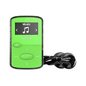 SanDisk Clip Jam MP3-Speler 8 GB (Persoonlijke Muziekspeler, Geïntegreerde MicroSD-Kaartsleuf, Scherm Van 1 Inch, Batterij Tot 18 Uur, 2 Jaar Garantie) Groen