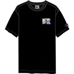RUSSELL ATHLETIC Heren Bhabie-s/S Crewneck Tee T-shirt, zwart, L
