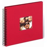 walther design fotoalbum rood 30 x 30 cm spiraalalbum met omslaguitsparing, Fun SA-110-R