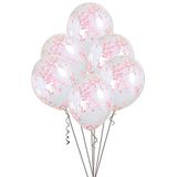 Unique Party 58117 Roze Confetti Latex Ballonnen | 12" 6 Stuks