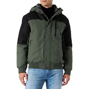 Tommy Jeans Heren TJM Colorblock Tech Bomber Gewatteerde Jassen, Avalon Groen, XL