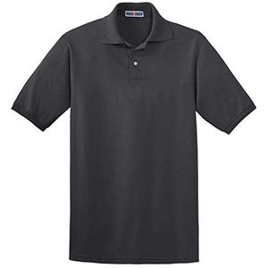 Jerzees SpotShield poloshirt met korte mouwen voor heren, houtskool, M