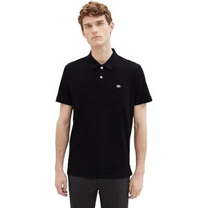 TOM TAILOR Mannen Basic Piqué poloshirt 1027713, 29999 - Black, L