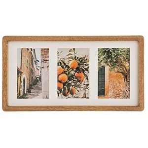 Atmosphera Collage fotolijst voor 3x foto - voor 10 x 15 cm fotos - Mango hout - beige - 40 x 21 cm