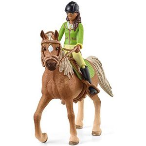 schleich HORSE CLUB 42542 Sarah en Mystery - paardenspeelgoedset met afneembaar zadel en hoofdstelpaard en afneembaar meisjesfiguur - boerderijspeelgoed voor jongens en meisjes vanaf 5 jaar