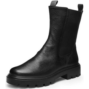 Enkellaarsjes - Effen - Leer - Ritssluiting - Blokhak - Warm Gevoerd