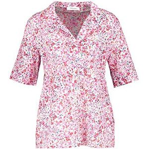 GERRY WEBER Edition Dames 860025-66430 blouse, ecru/wit/paars/roze print, 38, Ecru/wit/lila/roze opdruk