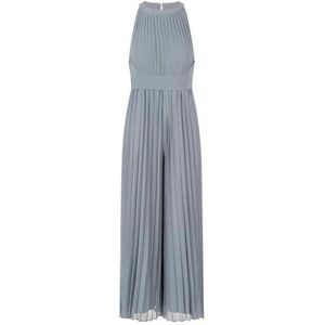 Apart Plisséoverall van licht korrelig, geplooid chiffon met plooien, blauw (rook), 38