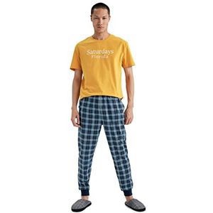 DeFacto Pajama Set voor heren, geel, L