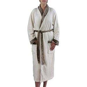 Gözze - Uniseks badjas met sjaalkraag, zijdegevoel, 100% microvezel, 330 g/m², maat L - antraciet, wolwit, S