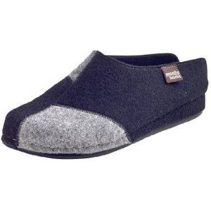 Manitu Home Dames 320331 Pantoffels, zwart, zwart, grijs, 38 EU
