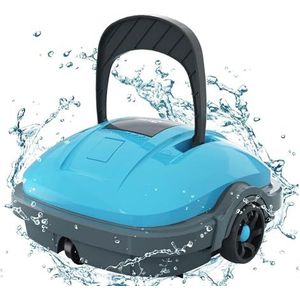 WYBOT Zwembadrobot, zwembadstofzuiger met accu met dubbele aandrijfmotoren, automatisch parkeren, automatische zwembadreiniger voor zwembaden tot 50 m² grondoppervlak
