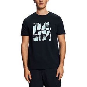 ESPRIT T-shirt met print op de voorkant, 100% katoen, zwart, M