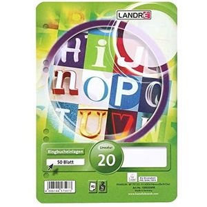 LANDRE 100050494 ringbandinleg A5 pak van 10 50 vellen blanco 70 g/m² houtvrij ronde hoeken geperforeerd ringband inleg papier geperforeerd papier