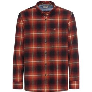 camel active - Langarmhemd - Rood Zwart - Ruitpatroon
