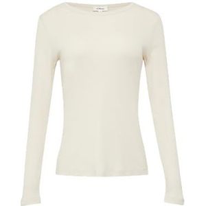 s.Oliver - T-shirt - Beige - Lange Mouwen - Slim Fit