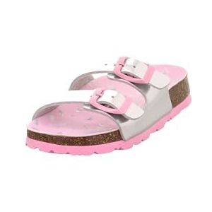 Superfit Mädchen FUSSBETTPANTOFFEL Hausschuhe, SILBER/ROSA 9510
