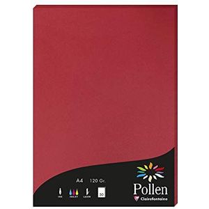 Clairefontaine 4212C verpakking met 50 kaarten pollen 120g, DIN A4, 21 x 29,7 cm, kersenrood