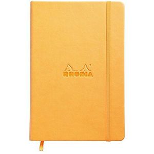 RHODIA 118608C - Rigid Notebook Webnotebook Oranje - A5 - Gevoerd - 192 pagina's - Clairefontaine ivoor papier 90 g/m - Bladwijzer, Elastische sluiting - Kunstleer Cover