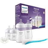 Philips Avent babyfles cadeauset voor pasgeboren baby's - 4 babymelkflessen, ultra soft-fopspeen en flessenborstel, voor baby's van 0-12 maanden en ouder (model SCD838/11)