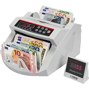 VEVOR Bankbiljetteller met led-display, professionele bankbiljettenteller met vals gelddetector, uv/MG, 1000 bankbiljetten/minuut, telt alleen het aantal vellen
