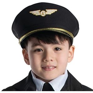 Dress Up America Pilotenhoed - Zwarte Kapitein van de luchtvaartmaatschappij Cap - Pilotenkostuumaccessoire voor kinderen en volwassenen