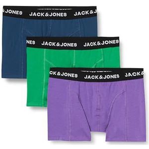 JACK & JONES Boxershorts voor heren, Deep Lavender/Pack: Green Bee - Ensign Blue, S
