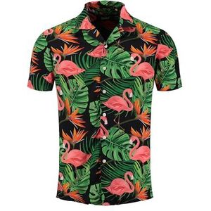 Key Largo - Overhemd 'Keys' - Groen - Regular Fit - Kwartmouw