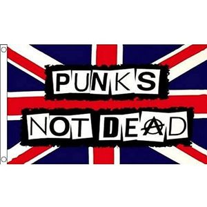 Punkers niet Dead Vlag 150x90 cm - UK punk - Union Jack vlaggen 90 x 150 cm - Banner 3x5 ft Hoge kwaliteit - AZ FLAG
