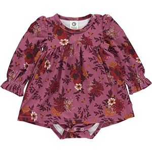 Müsli by Green Cotton Bloomy L/S jurk body niveau basis kleine meisjes, Boysenberry/Fig/Berry Red, 62