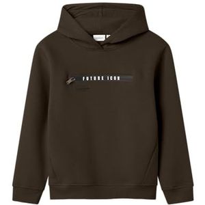 NAME IT Jongens Nkmleonas Ls Nreg Sweat Wh Bru, Turkse koffie., 134-140