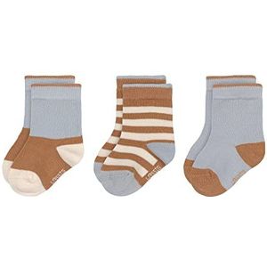 LÄSSIG Unisex kinder- en babysokken set van 3 / lichtblauw - karamel maat 15-18, Lichtblauw - karamel